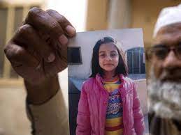 This image shows the face of Zainab Ansari who was killed when she was a mere nine year old.